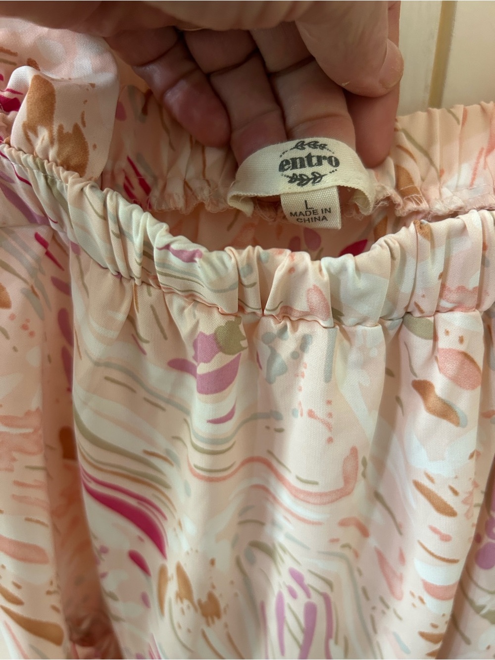 Entro Abstract Print Ruffle Strap Babydoll Tank Top Size Large Boutique - Picture 5 of 9
